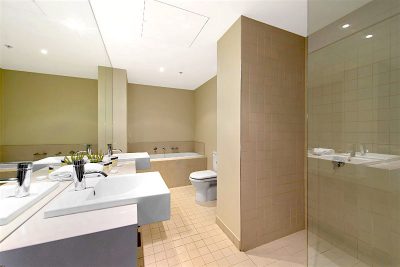 Spacious bathroom in apartments