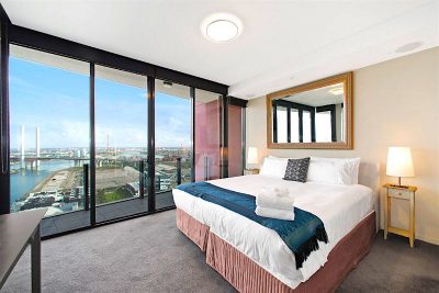 Bedroom view of Victoria Harbour from sub penthouse