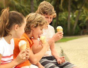 Eating ice creams near Docklands